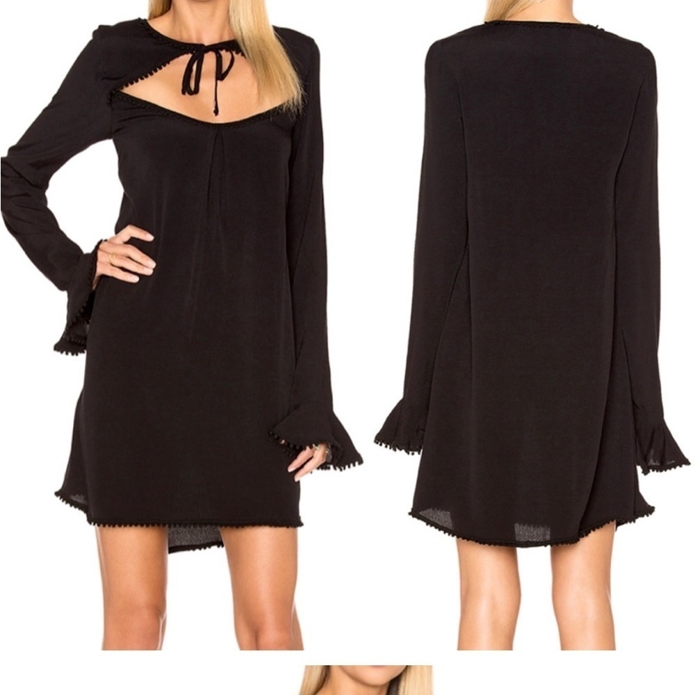 For Love & Lemons Josephina Swing Dress in Black Size Small